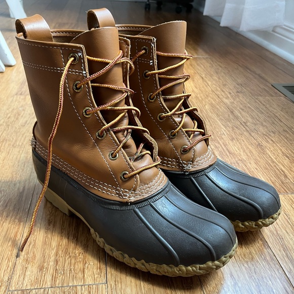 L.L. Bean Shoes - LL Bean Maine Bean Boots Hunting Duck Rain Boots Sz 8 Tan brown 8”